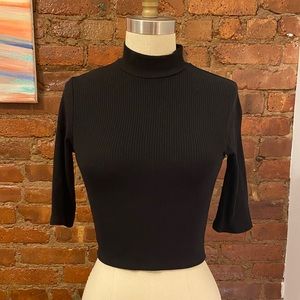 Reformation Cropped Knit Rib Turtleneck